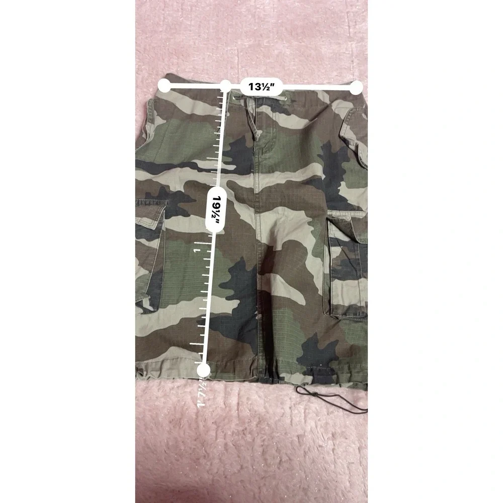 Vintage Y2K Mossimo‎ Cargo Skirt Camo Military Style Dragon Grunge Size 3 Bin11